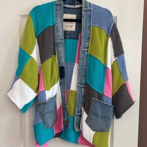 Shannon Passero Patchwork Cardigan with Denim
